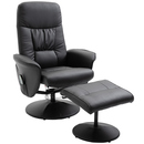 Bild 1 von HOMCOM Massagesessel mit Fußhocker Relaxsessel  Massagesessel TV-Sessel145°-Neigung Kunstleder Schwarz 76 x 81 x 105 cm