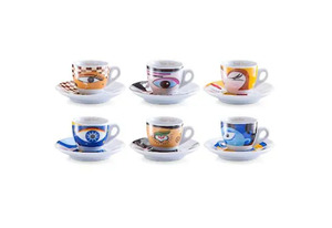 Zeller Present Espressotasse »Magic Eyes«, (Set, 12 tlg.), 6 Tassen, 6 Untertassen