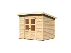 Karibu 14 mm Gartenhaus »Pyrmont 4«, aus Holz, naturbelassen, 5,02 qm