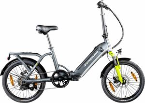 Zündapp E-Bike Faltrad ZT20R 20 Zoll RH 35cm 6-Gang 468Wh grau grün