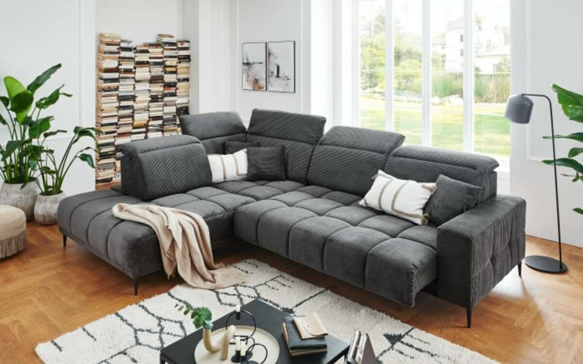 Bild 2 von outdoor (Gartenmöbel Mit Flair) - Wohnlandschaft Livorno, anthrazit, inkl. Funktionen, Ottomane links