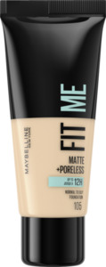 Maybelline New York Fit Me! Matte + Poreless Make-Up Nr. 105 Natural Ivory + Foundation Pinsel