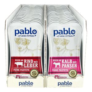 Pablo Hundenahrung Pastete 175 g, verschiedene Sorten, 30er Pack
