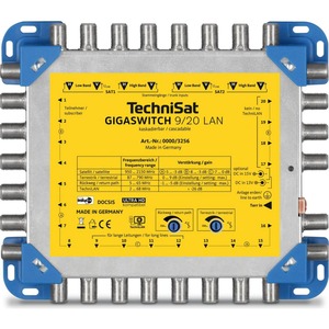 TechniSat GIGASWITCH 9/20 LAN, ultrakompakter Stand-alone Multischalter verteilt 2 Orbitpositionen
