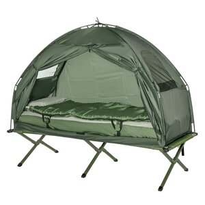 Outsunny Campingbett 4 in 1 Set dunkelgrün 193 x 78 x 118 cm   Feldbett 4in1 Camping Set Komplettset Zeltliege