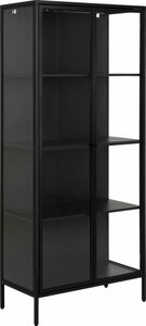 andas Vitrine »New York« schwarzes Metall, mit Glastüren und 4 Fächern, Höhe 180cm