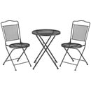 Bild 1 von Outsunny Sitzgruppe 3-teilige Essgruppe Bistro-Set Gartenmöbel-Set Balkonmöbel Set 1 Tisch+2 Stühle mit Schirmloch Terrasse Metall Schwarz