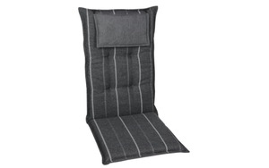 Garten-Sesselauflage in grau gestreift, Hochlehner