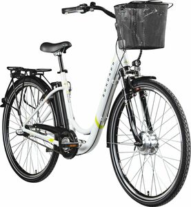 Zündapp E-Bike City Z510 700c Damen 28 Zoll RH 48 cm weiß grün 3-Gang 374 Wh weiß grün