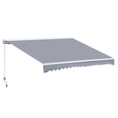 Bild 1 von Outsunny Markise Alu-Markise Aluminium-Gelenkarm-Markise 4,5x3m Sonnenschutz Balkon Grau