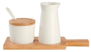 Milch- und Zucker-Set in Naturfarben/Weiß