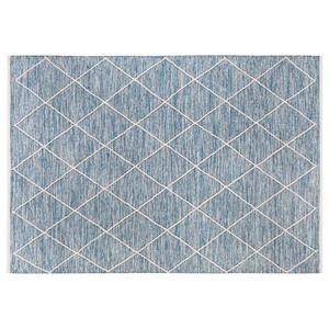 HOMCOM Teppich aus Baumwolle Blau 200 x 140 x 0,7 cm