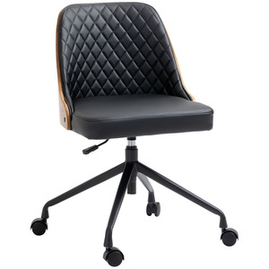 HOMCOM Bürostuhl Schreibtischstuhl Drehstuhl Homeoffice-Stuhl höhenverstellbar ergonomisch 360°-Drehräder Schaumstoff Schwarz 48,5 x 54,5 x 81-87 cm