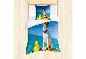 Bettwäsche »Milbensicher Allergiker geeignet mit Kissenbezug«, Abakuhaus, Badeente Hund Ente Surfen