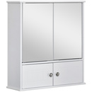 Bild 1 von kleankin Spiegelschrank Badschrank Hängeschrank Badmöbel Wandschrank Mehrzweckschrank mit Regale Glas Weiß 55 x 17,5 x 60 cm