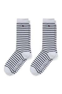C&A Multipack 2er-Socken-Bio-Baumwolle-LYCRA®-gestreift, Weiß, Größe: 35-38