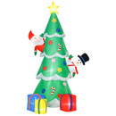 Bild 1 von HOMCOM Aufblasbarer Weihnachtsbaum mit Weihnachtsmann Schneemann und Geschenkbox 210 cm Weihnachtsbeleuchtung LED Selbstaufblasend Polyester