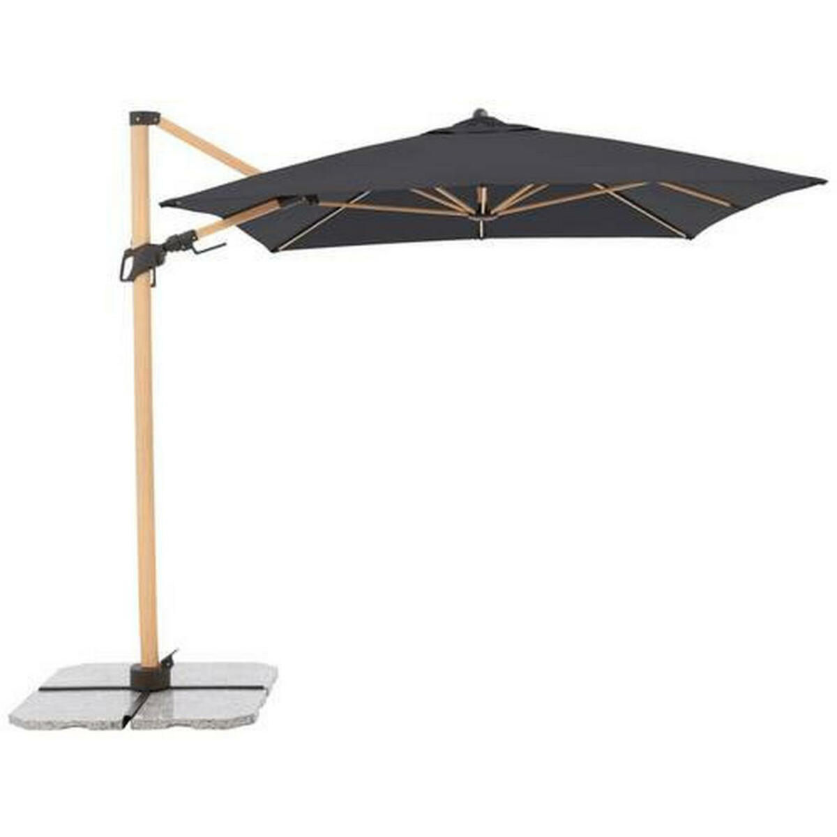 Bild 1 von Doppler Pendelschirm, Anthrazit, Esche, Textil, 300x220 cm, 360° drehbar, lichtecht, regenabweisend, UV-beständig, Sonnen- & Sichtschutz, Sonnenschirme