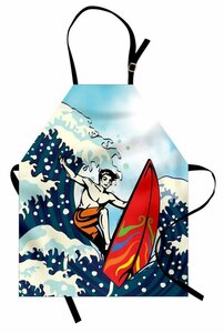 Abakuhaus Kochschürze »Höhenverstellbar Klare Farben ohne verblassen«, Surfen Sommer-Karikatur-Surfen Boy