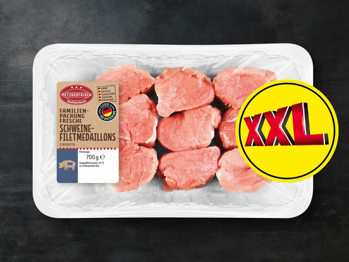 Bild 1 von Metzgerfrisch Frische Schweine-Filetmedaillons XXL, 
         700 g