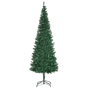 HOMCOM Weihnachtsbaum Tannenbaum mit Metallständer 631 Spitzen Grün Ø 81 x H210 cm