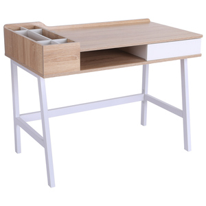 HOMCOM Schreibtisch Computertisch Bürotisch Arbeitstisch PC Tisch vielseitig verwendbar mit sechs Ablagefächern Schublade Breite Tischplatte cm