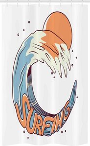 Abakuhaus Duschvorhang »Badezimmer Deko Set aus Stoff mit Haken« Breite 120 cm, Höhe 180 cm, Strand Surfen Riesen Ocean Wave Kunst