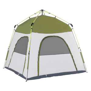Outsunny Camping Zelt 4 Personen Zelt Familienzelt mit Fenster 190T PU1000mm einfache Einrichtung für Familien Trekking Festival  240 x 240 x 195 cm