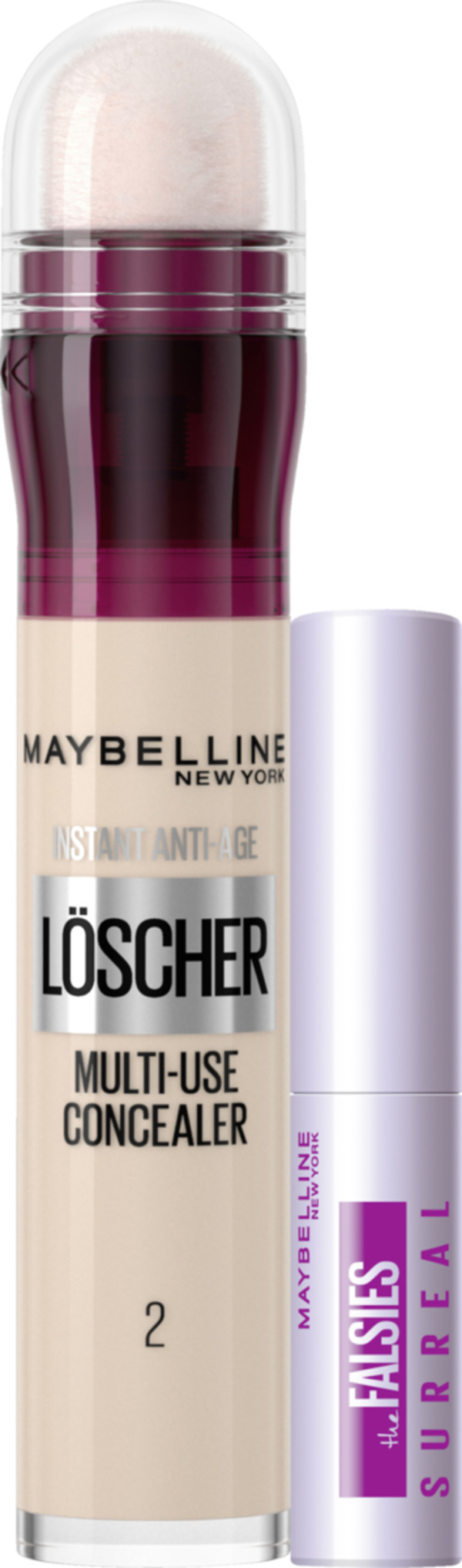 Bild 1 von Maybelline New York Make-up-Set: Instant Anti-Age Löscher Concealer 02 Nude + Mini Falsies Surreal Extensions Mascara
