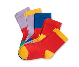 5 Paar Socken, mehrfarbiges Colorblocking-Design