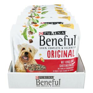PURINA BENEFUL Original Hundefutter trocken mit Rind und Gartengemüse 1,4 kg, 6er Pack