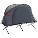 Bild 1 von Outsunny Campingbett mit Zelt erhöhtes Feldbett für 1 Person Kuppelzelt mit Luftmatratze inkl. Tragetasche Grau 200 x 86 x 147 cm