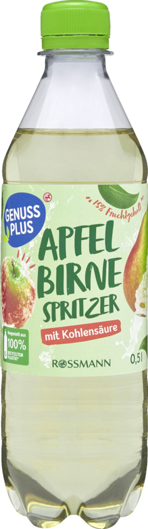 Bild 1 von GENUSS PLUS Natürliches Mineralwasser mit Apfel- und Birnensaftkonzentrat und Kohlensäure 0.5 l, 500 ml