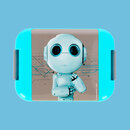 Bild 4 von Brotdose mit Motiv "Robbie Roboter", Lunchbox, Frühstücksbox, blau