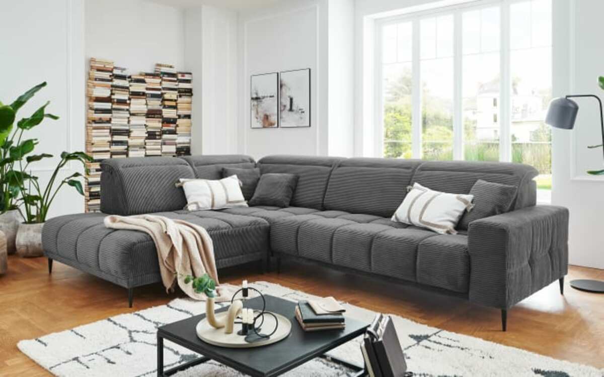 Bild 1 von outdoor (Gartenmöbel Mit Flair) - Wohnlandschaft Livorno, anthrazit, inkl. Funktionen, Ottomane links