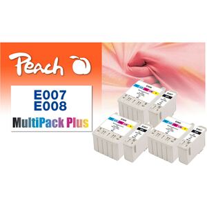 Peach E07 6 Druckerpatronen bk ersetzt Epson T007, T008, C13T00740310 für z.B. Epson Stylus Photo 780, Epson Stylus Photo 785, Epson Stylus Photo 790