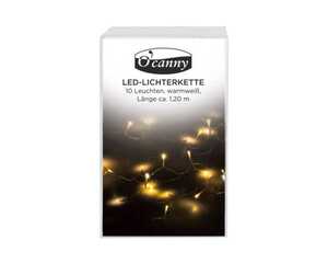 LED Lichterkette O'Canny, 10Leuchten, warmweiß, ca.1,20m