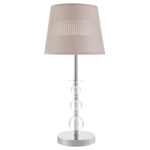 HOMCOM Tischlampe Nachttischlampe 54 cm Tischleuchte mit Stoff Schirm für Schlafzimmer Wohnzimmer Schreibtischlampe E27-Fassung 40 W Acryl Metall Grau