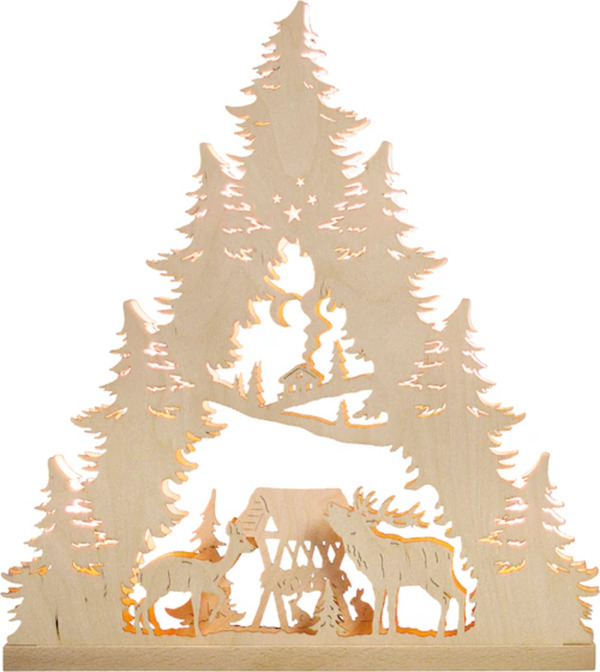 Bild 1 von Weigla Lichterbogen »Hirschfamilie«, 7-flammig, Pyramidenform