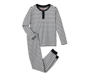 Kinder-Pyjama, schwarz-weiß gestreift