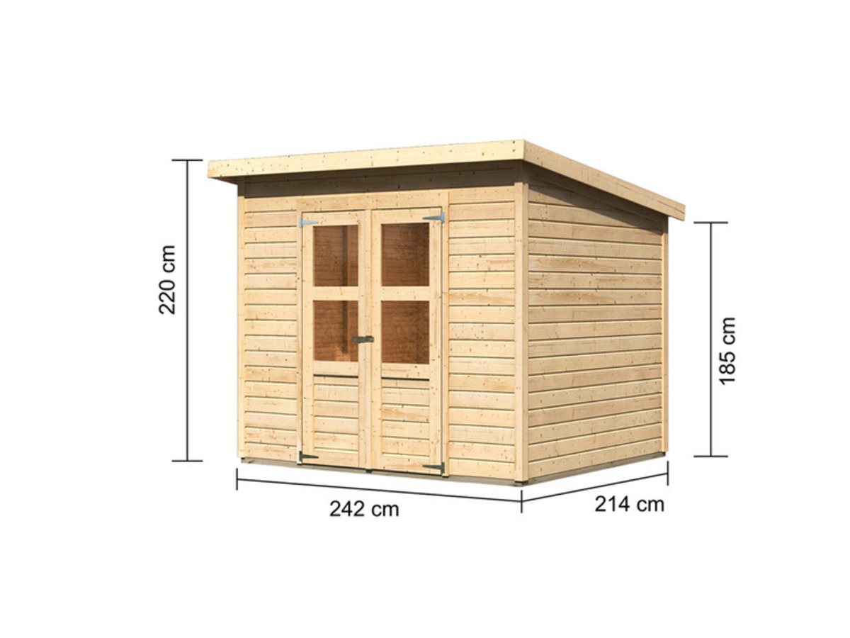 Bild 3 von Karibu 14 mm Gartenhaus »Pyrmont 4«, aus Holz, naturbelassen, 5,02 qm
