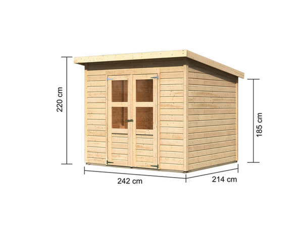 Bild 3 von Karibu 14 mm Gartenhaus »Pyrmont 4«, aus Holz, naturbelassen, 5,02 qm