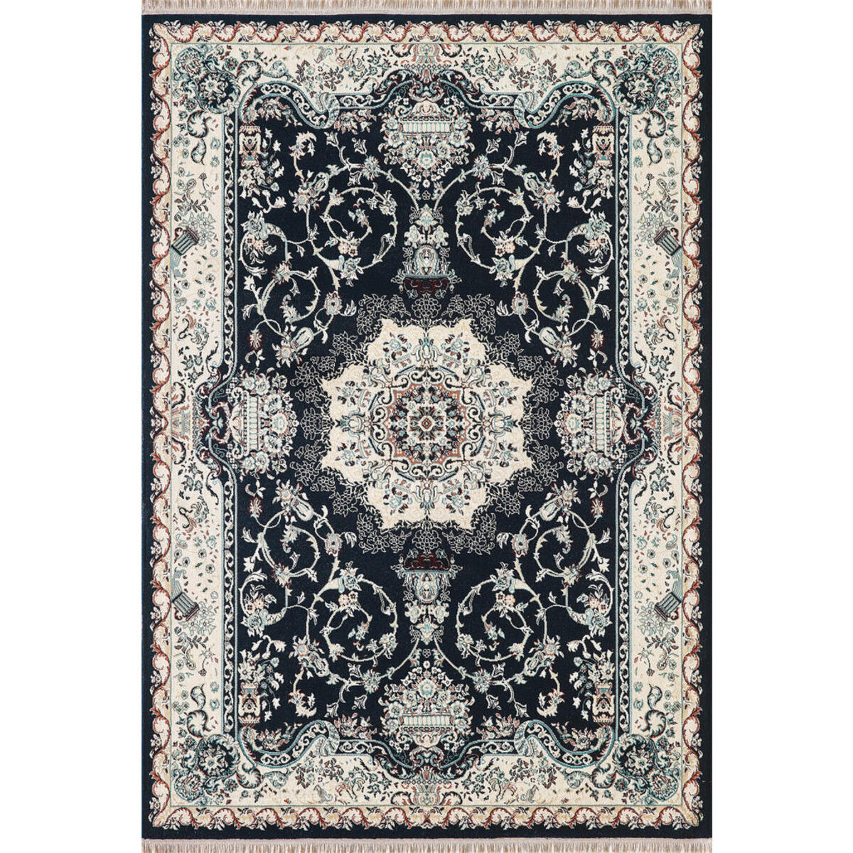 Bild 1 von Vintage-Teppich, Dunkelblau, Beige, Textil, orientalisch, rechteckig, 80x150 cm, Teppiche & Böden, Teppiche, Vintage-Teppiche