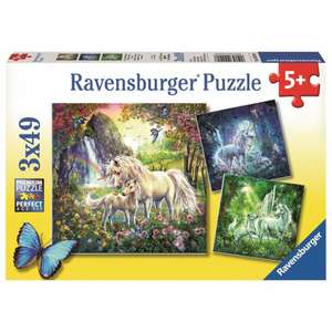 Puzzle-Box - Schöne Einhörner - 3x 49 Teile