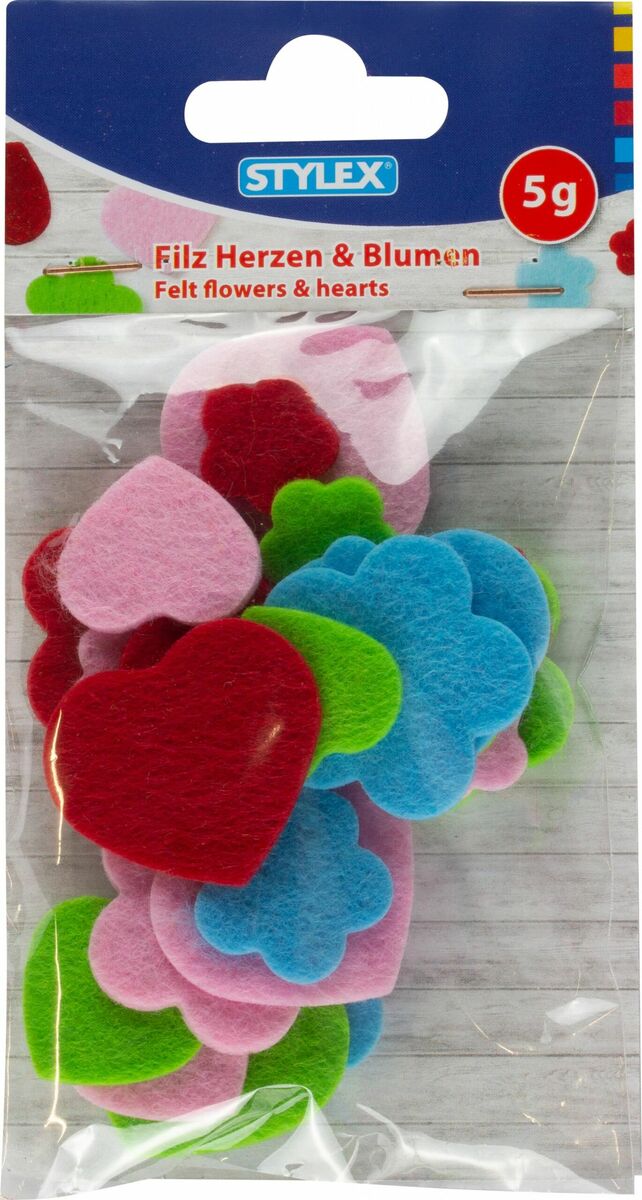 Bild 2 von Filz Herzen und Blumen