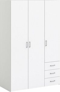 Home affaire Kleiderschrank Mit viel Stauraum, graue Stangengriffe, modernes Scandi-Design, einfache Selbstmontage, 175,4 x 115,8 x 49,52 cm