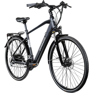 Zündapp Z810 E Bike Trekkingrad Herren ab 160 cm mit Nabenmotor Pedelec Trekking Fahrrad mit 24 Gang und Beleuchtung StVZO... schwarz, 52 cm