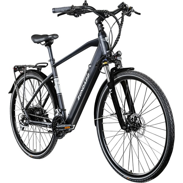 Bild 1 von Zündapp Z810 E Bike Trekkingrad Herren ab 160 cm mit Nabenmotor Pedelec Trekking Fahrrad mit 24 Gang und Beleuchtung StVZO... schwarz, 52 cm