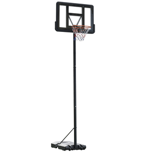 HOMCOM Basketballständer tragbar freistehend verstellbarer Basketballständer mit zwei beweglichen Rädern geeignet für den Außen- und Innenbereich 