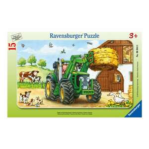 Rahmenpuzzle - Traktor auf dem Bauernhof - 15 Teile